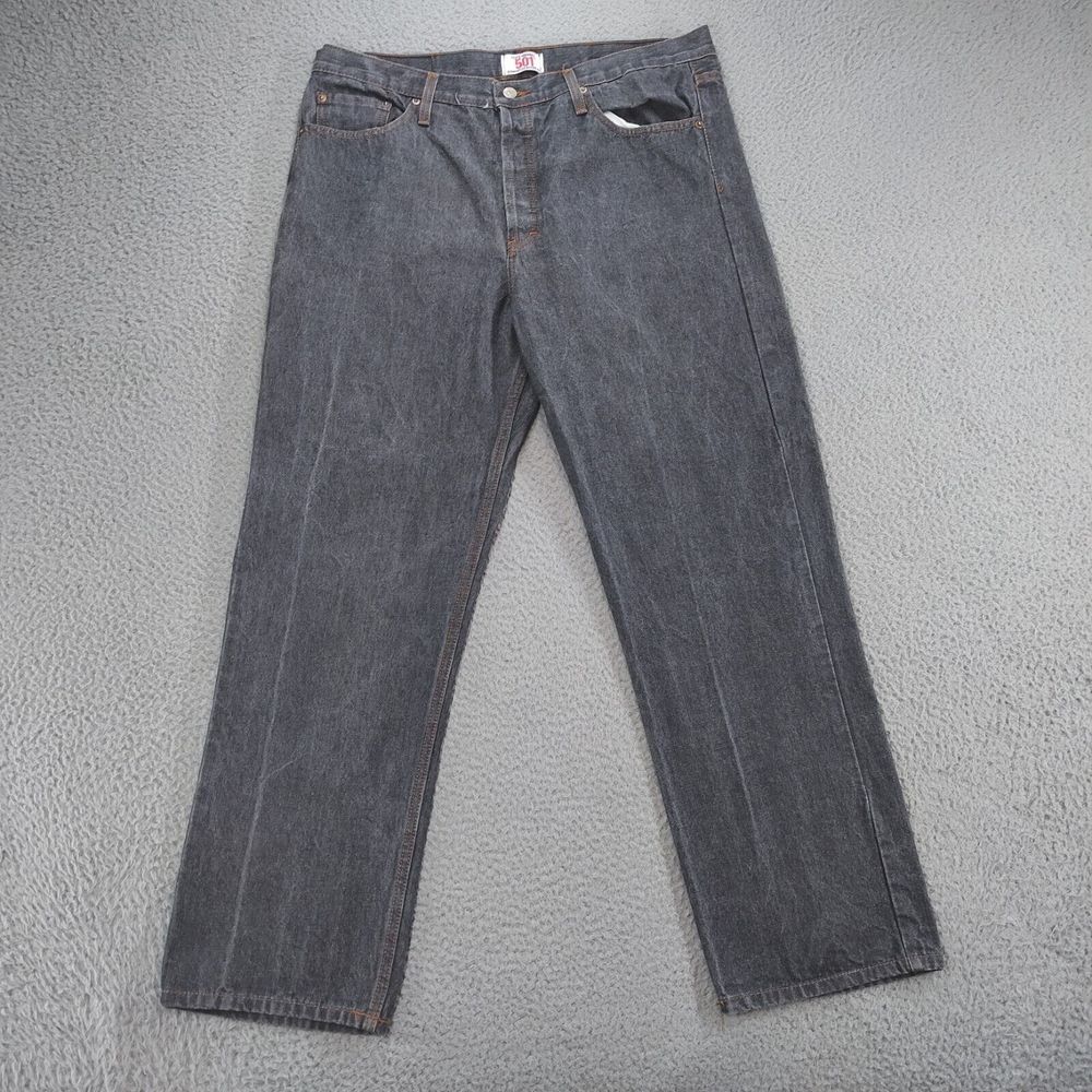 Vintage Levi's 501 Jeans Men 38x30 Gray Dark Wash Button Fly Straight Leg USA 94
